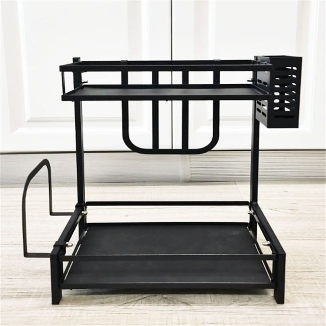 Aufbewahrungsregal Für Küchengewürze, Utensilien-organizer, Komplettpaket – Zwei Schichten, 30 X 20 X 40 Cm, Schwarz