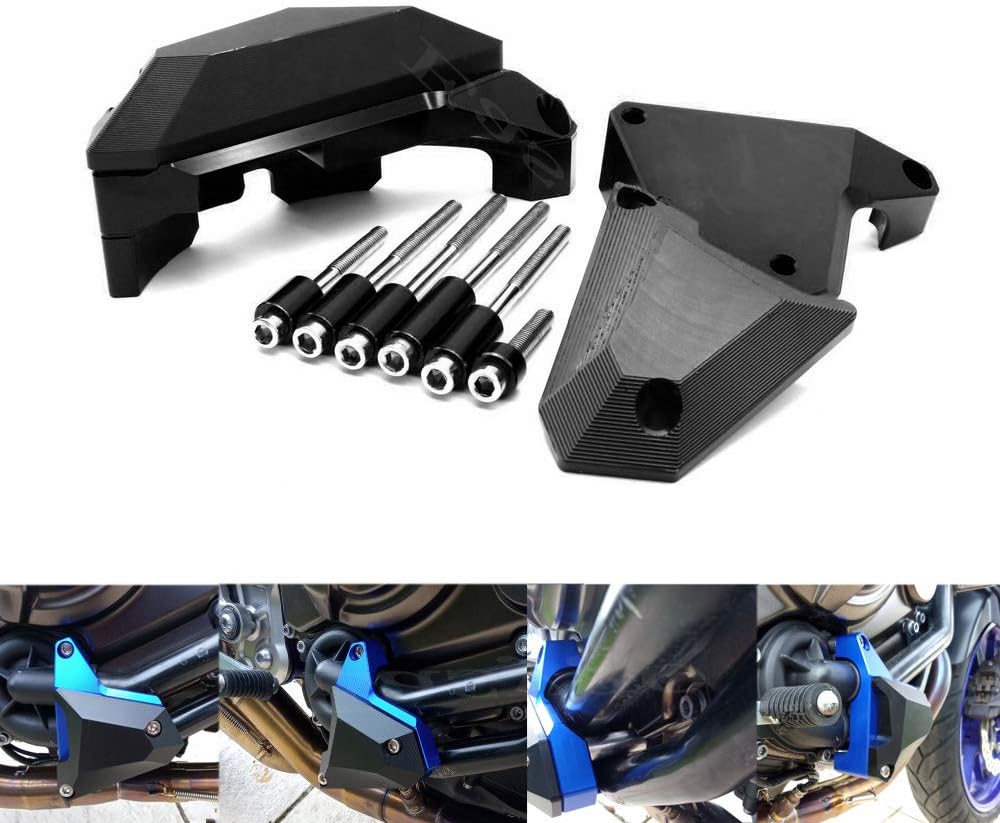 Motorschutzgehäuse, Schieberabdeckung, Rahmenschieber, Polsterblöcke, Motorschutz Für Yamaha Mt-07 Fz07 Fz07 2014–2018 (schwarz)