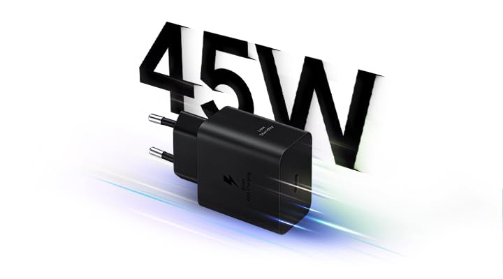 Usb-c-ladegerät, 45-w-ultra-schnell-netzteil, Usb-c-auf-usb-adapter, Samsung-schnellladegerät, Original, Ohne Kabel, Schwarz