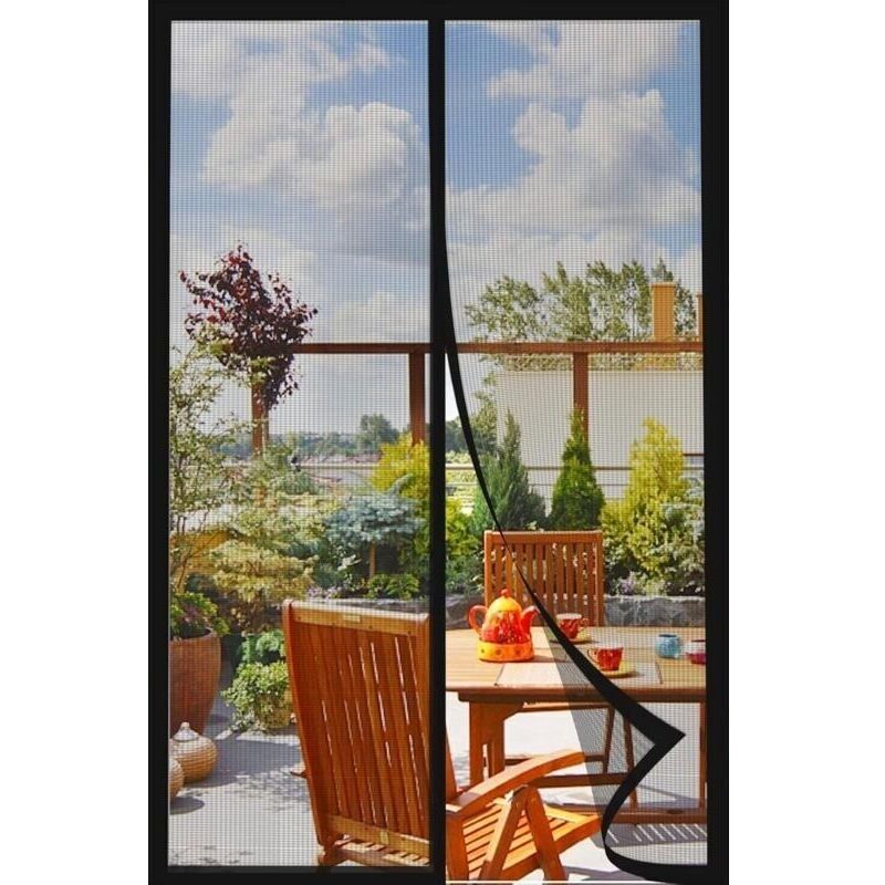 Magnetisches Moskitonetz Für Türen/fenster, 80 X 210 Cm, Schwarz, Insektenschutzvorhang, Kein Bohren Erforderlich, Einfache Montage – Ulisem