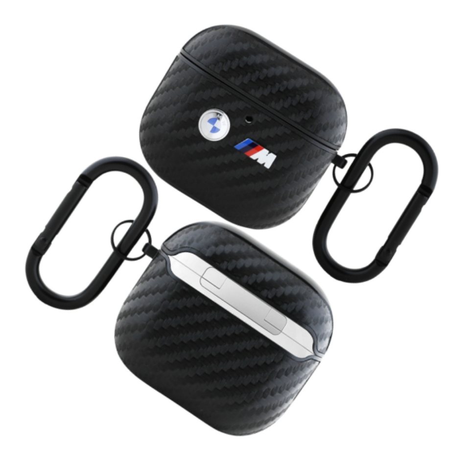 Bmw Bma4wmpuca2 Airpods 4 Hülle Schwarz/schwarz Carbon Doppelmetall Logo