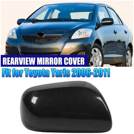 Außenspiegelabdeckung, Schwarze Ersatz-rückspiegelabdeckung Für Toyota Yaris (2006–2011), Uv-schutz (rechts 87915 0d907) – Crezuo