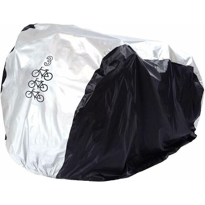 Wasserdichte Fahrradabdeckung Aus Polyester, Silber/schwarz (200 X 105 X 110 Cm) - Crezuo