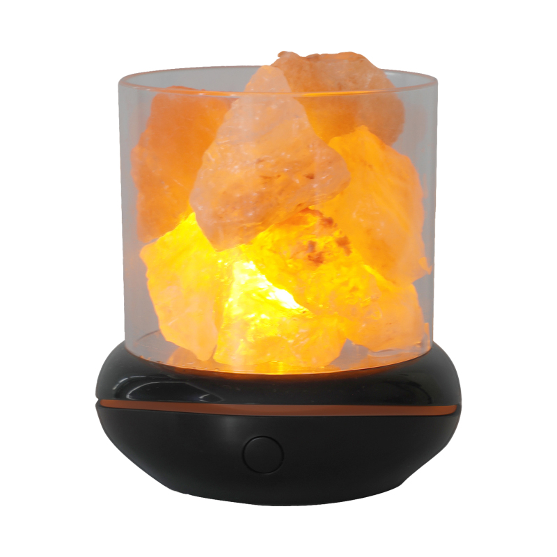 Nachtlicht Aus Salzstein, 7-farbige Led-lampe, Usb-diffusor Für Ätherische Öle (für Auto, Zuhause)