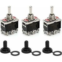 Klappschalter, Ac380v 15a / Ac250v 10a, Schalter Zum Ein-/ausschalten/einschalten 3 Positionen, 6 Broschen Mit Schwarzer Abschirmung, 3 Teile