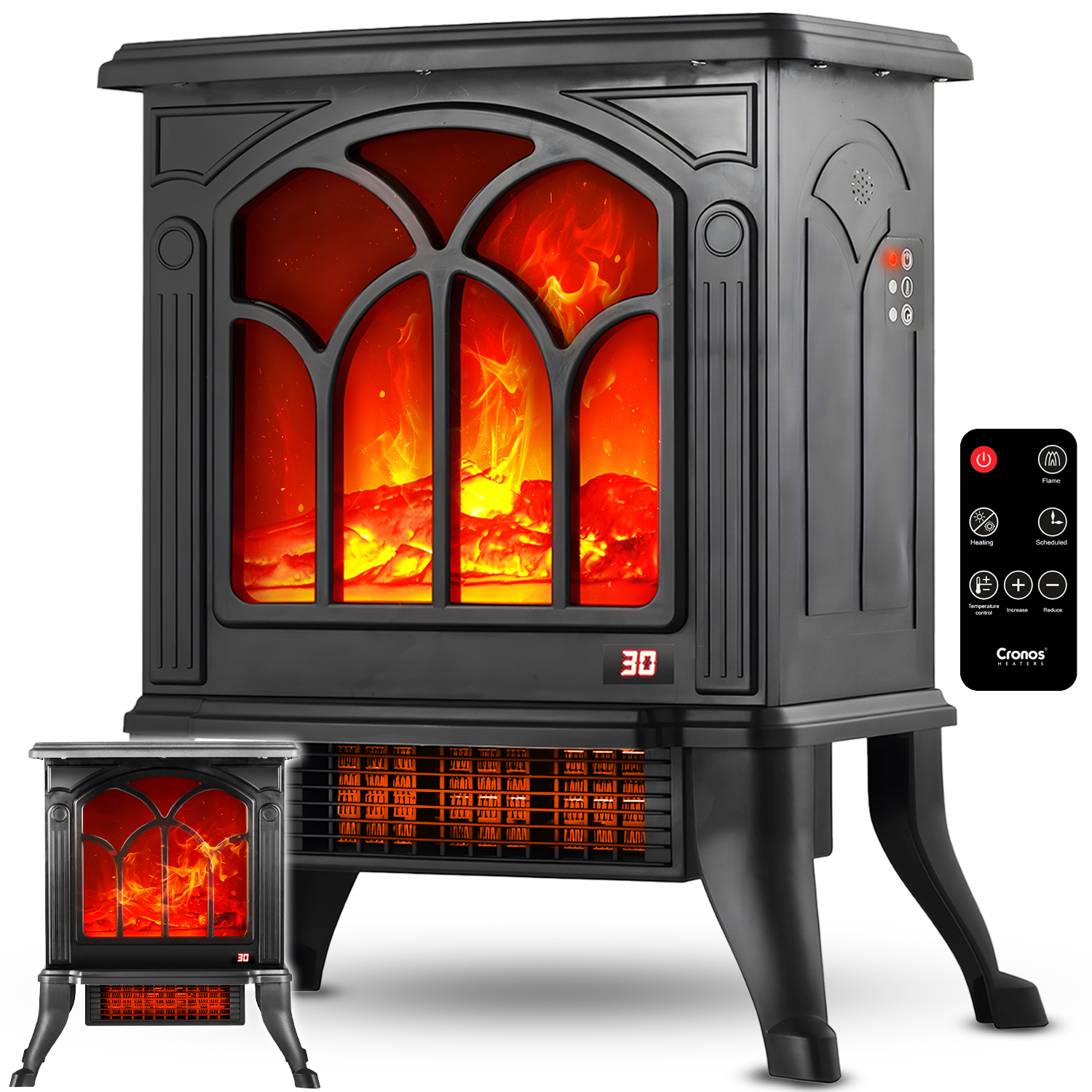 Cronos Freistehender Elektrischer Kamin