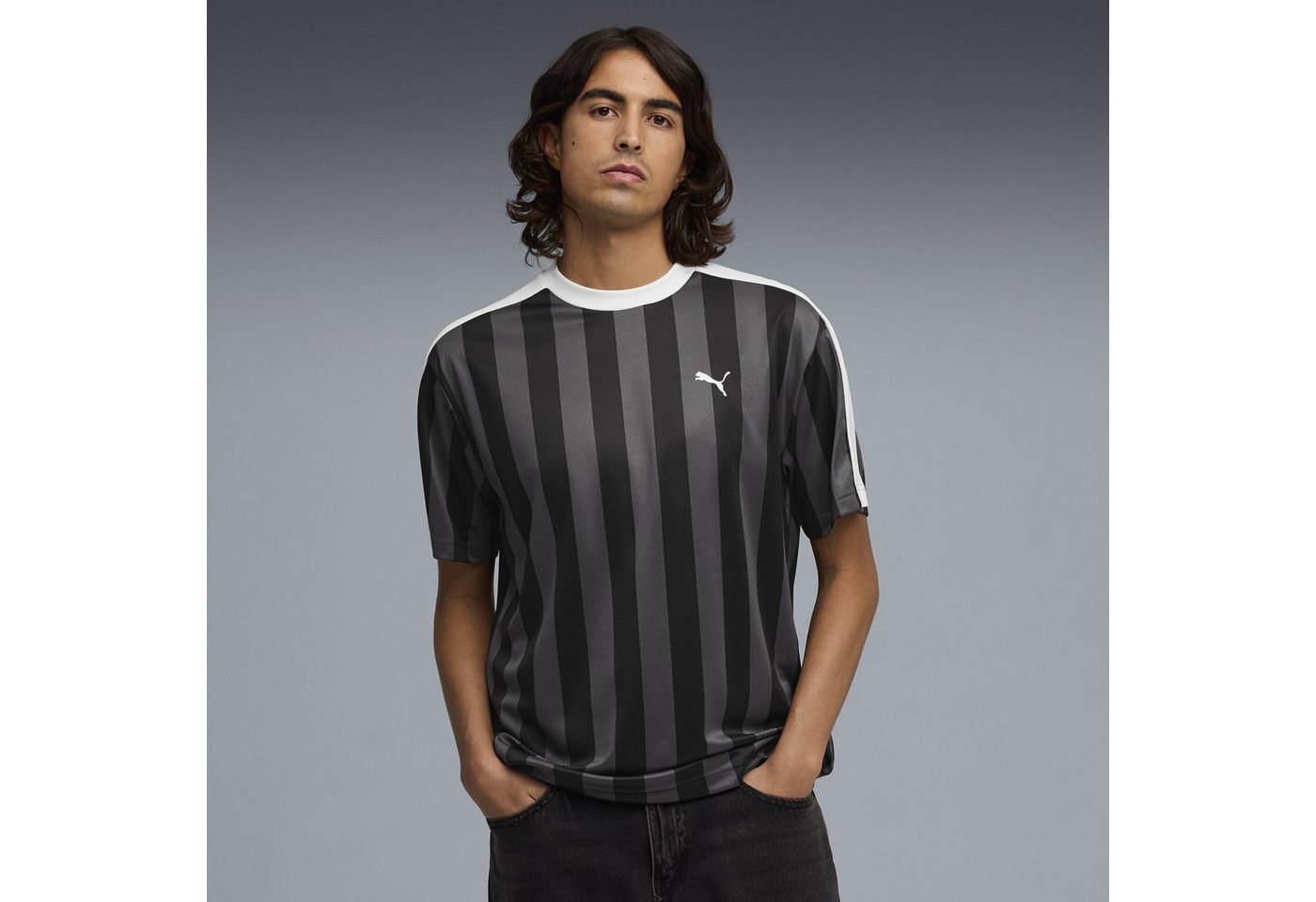 Puma Ess T7 Relaxed Striped Football Herren-t-shirt Schwarz 69219501 R L