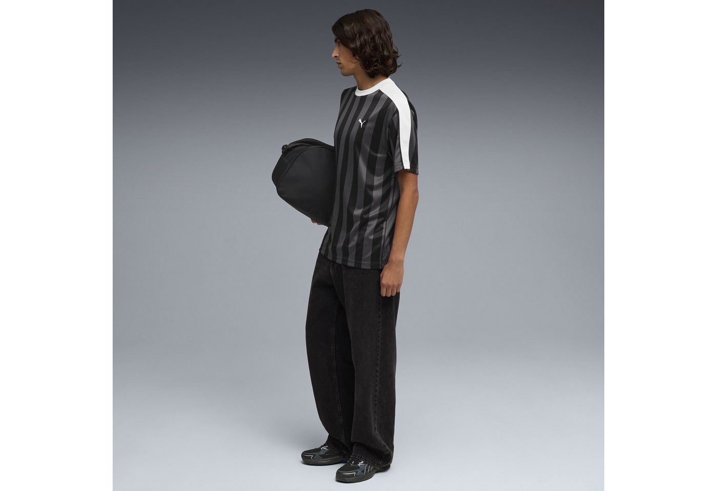 Puma Ess T7 Relaxed Striped Football Herren-t-shirt Schwarz 69219501 R L Bild 2