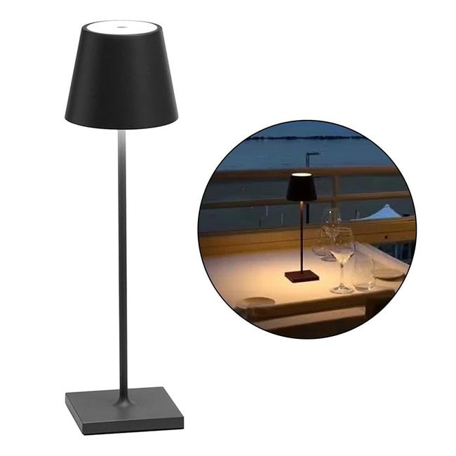 Usb-tischlampe, Augenschutz, Kleines Touch-nachtlicht Für Café, Restaurant, Bar, Kabelloses Laden, 3 Farben, Stufenloses Dimmen