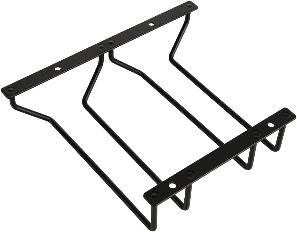 35 Cm Schwarzer Weinglashalter Zum Aufhängen Unter Dem Schrank, Stielglasregal Für Bar, Esszimmer, 2 Reihen