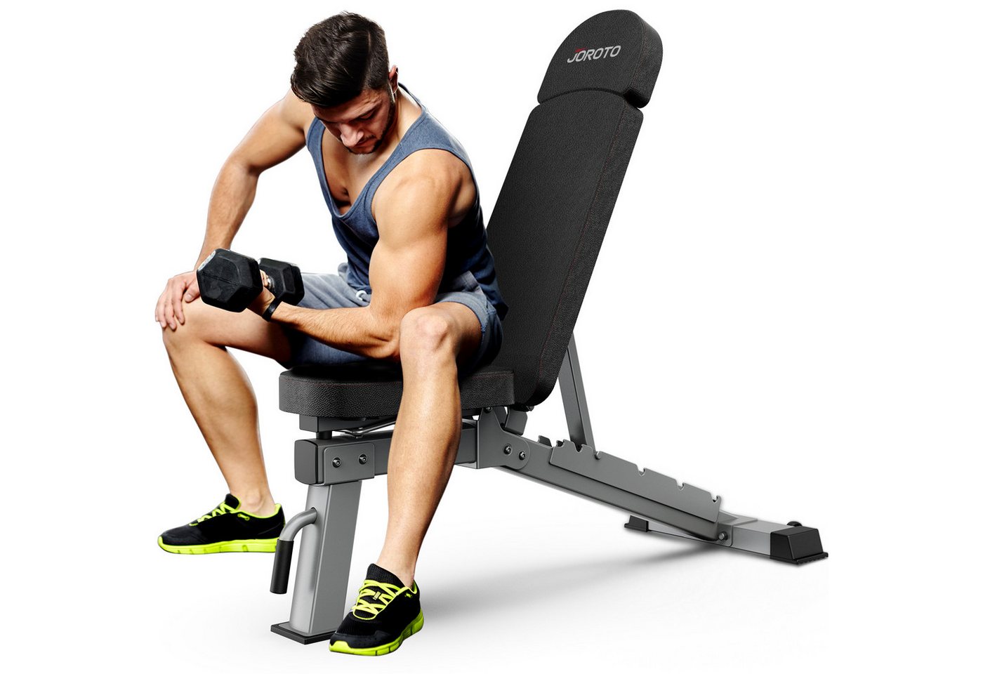 Hantelbank - Joroto - Md80 - Verstellbar 4 In 1 - Neigbar Faltbar - Tragfähigkeit 450 Kg