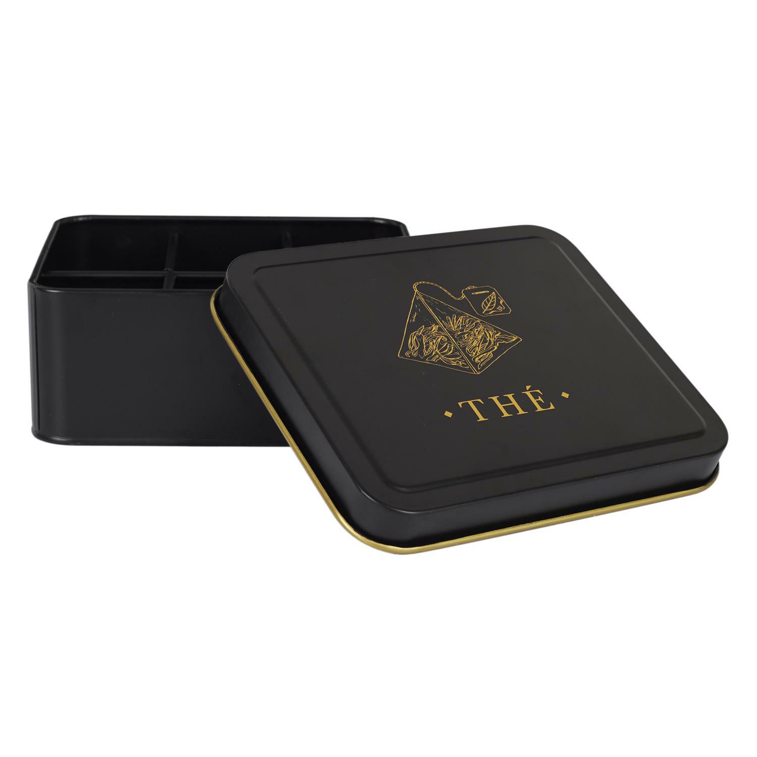 Oris Teedose In Schwarz Und Gold