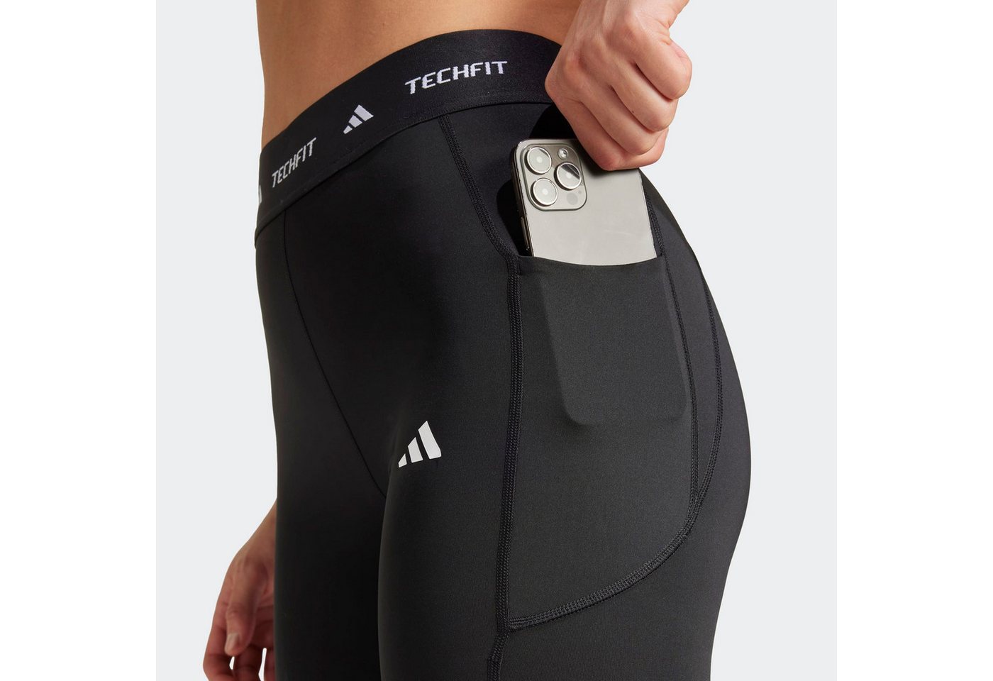 Adidas Techfit Trainingsleggings Für Damen, Schwarz, It2282 R, Größe Xs