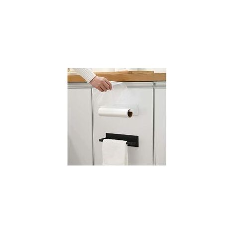 Set Aus Zwei Selbstklebenden Handtuchhaltern – Zur Befestigung An Der Wand Oder Unter Dem Schrank/der Spüle/dem Kühlschrank – Für Bad Und Küche (schwarz Und Weiß)