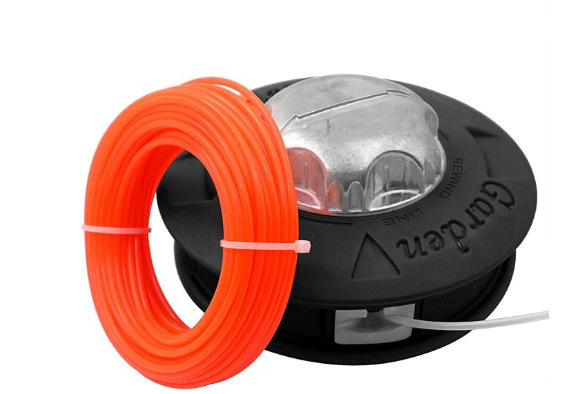 M10 X 1,25 Mm Ersatzspulenkopf Für Freischneider – Linksgewinde Mit 15 M X 2,4 Mm Faden – Schwarz
