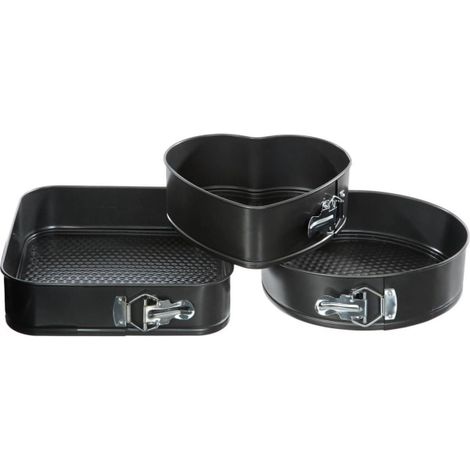 Backformen In Verschiedenen Formen - 3 Schwarze Springformen