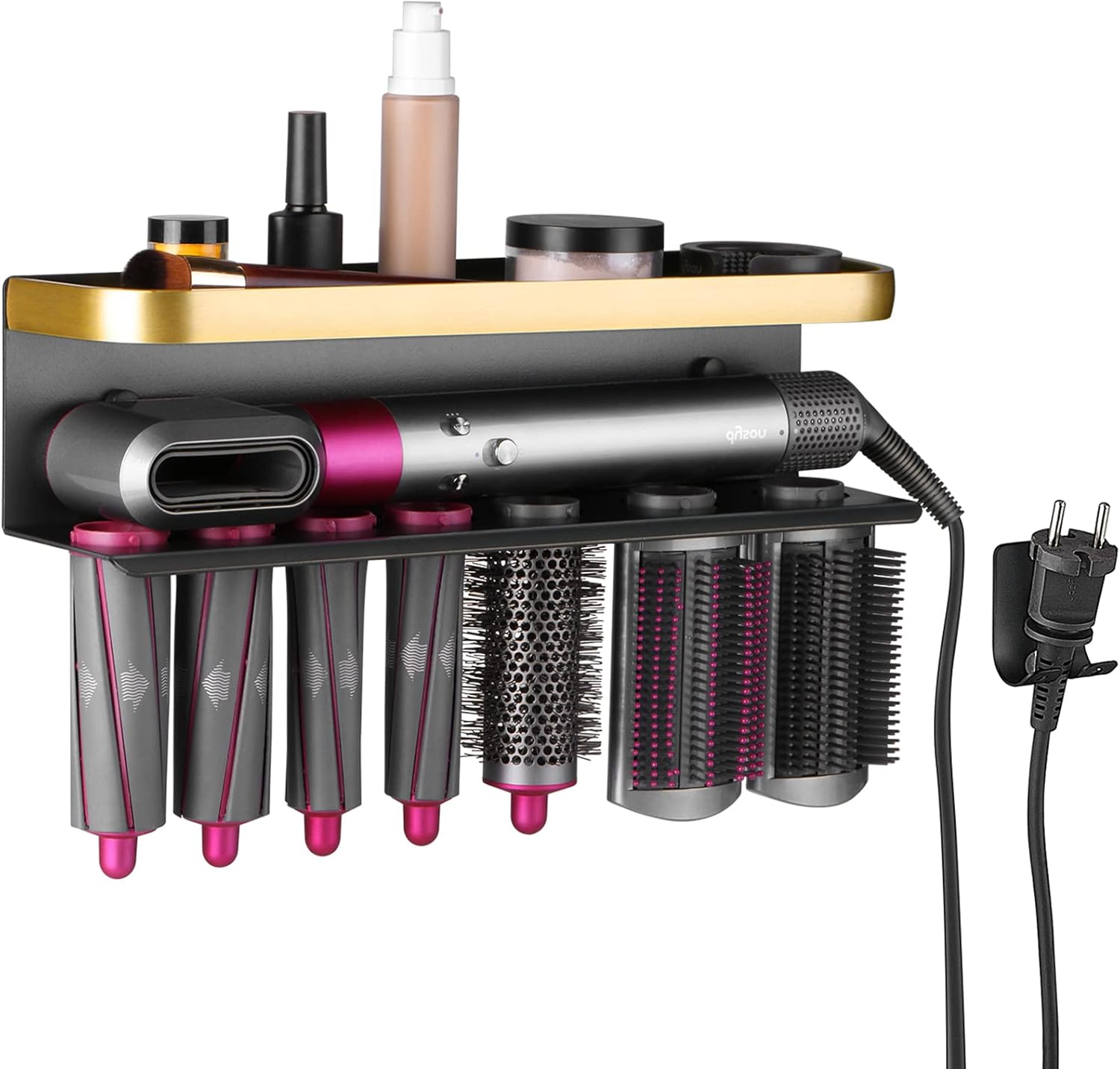 Wandhalterung Für Dyson Haartrockner – Bohrloser Haartrocknerständer Für Dyson Airwrap Halter, Organizer Mit Klebefläche Für Dyson Airwrap Dupes, Schwarzes Aufbewahrungsregal