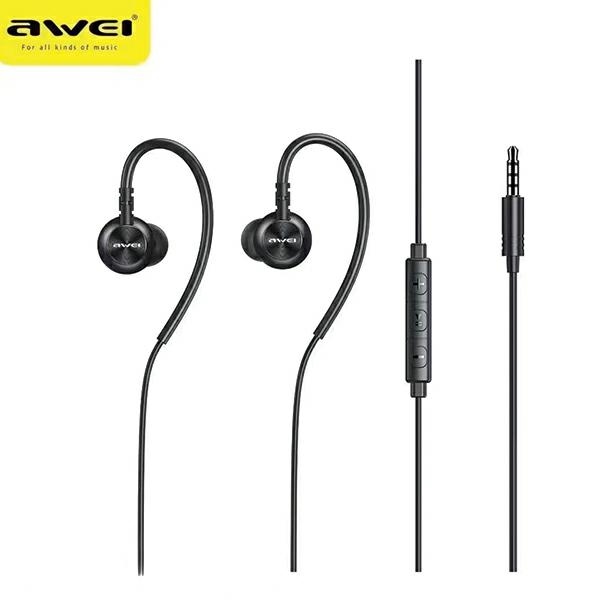 Awei L3 Stereo-kopfhörer, 3,5-mm-klinkenstecker, Schwarz
