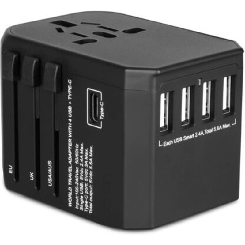 Universeller Reiseadapter Mit 4 Usb-anschlüssen, Schnellladefunktion, Typ-c 3a, Kompatibel Mit Usa, Japan Und Europa – Ulisem