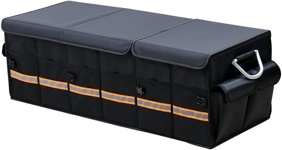 Reise-kofferraum-aufbewahrungsbox, Auto-organizer - Robust, Faltbar, Mit Mehreren Fächern - Unverzichtbares Autozubehör Schwarz (xl 35,4 X 13,8 X 11,8 Zoll)