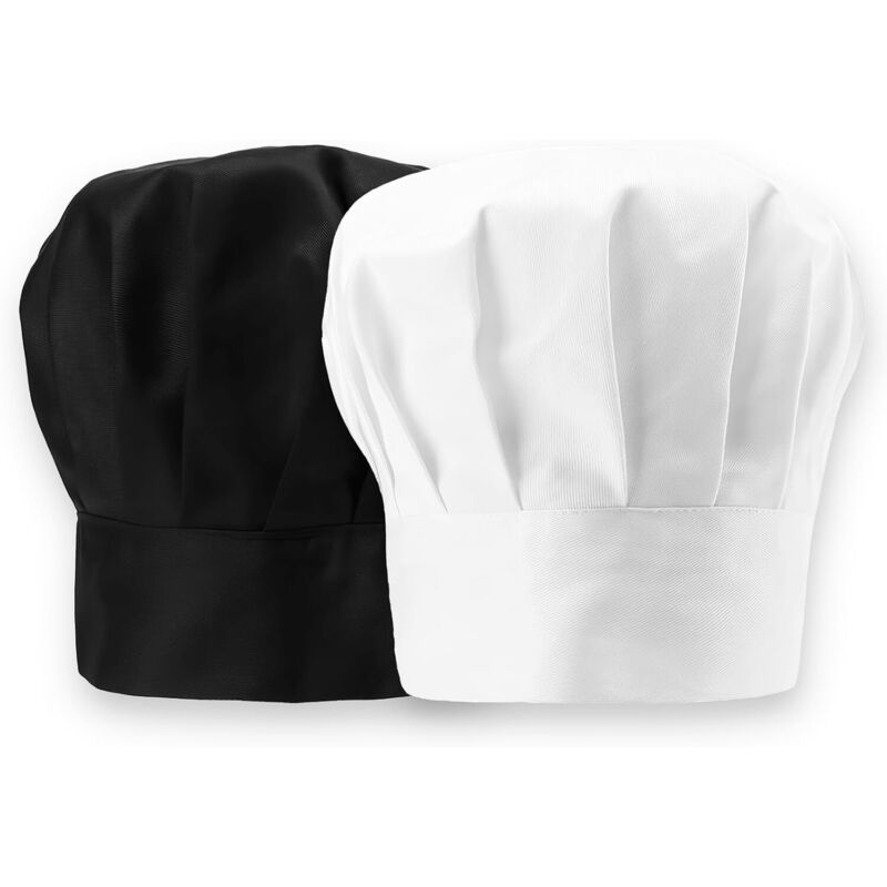 Klassische Zweiteilige Kochmütze Mit Haarnetz, Ideal Zum Kochen, Backen Und Für Professionelle Veranstaltungen, Schwarz - Ulisem