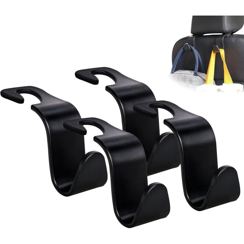 Universeller Autositz-aufbewahrungshaken – 4er-set, Schwarz, Für Handtasche, Mantel, Kleidung, Kompatibel Mit Allen Fahrzeugen – Ulisem