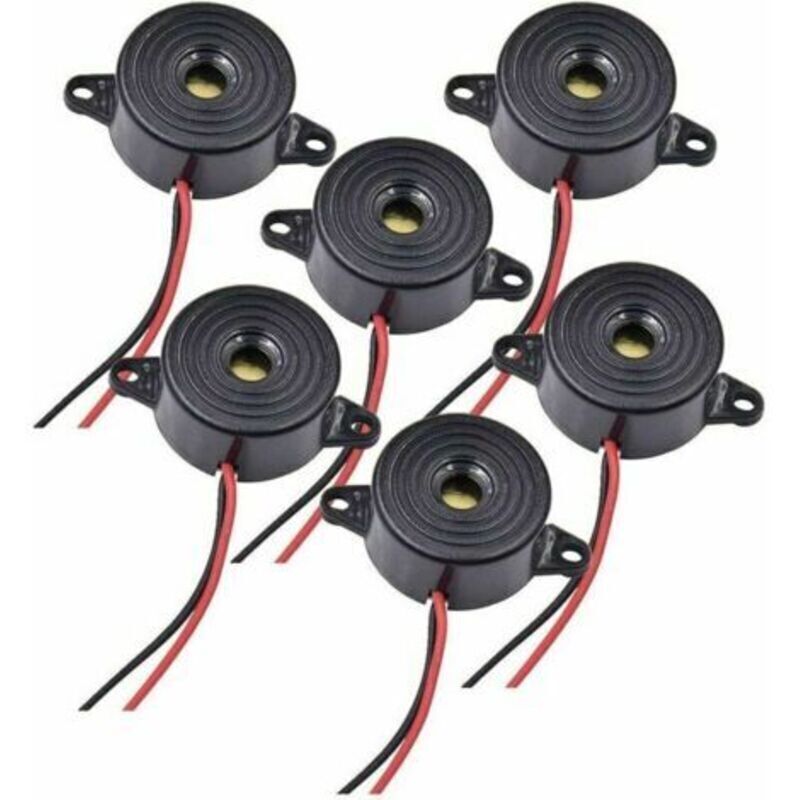 Elektronischer 12-v-gleichstrom-summer, Dauerton, 85 Db, 120-mm-kabel, 6-teiliges Set Für Alarmanlagen Und Stromkreise – Ulisem