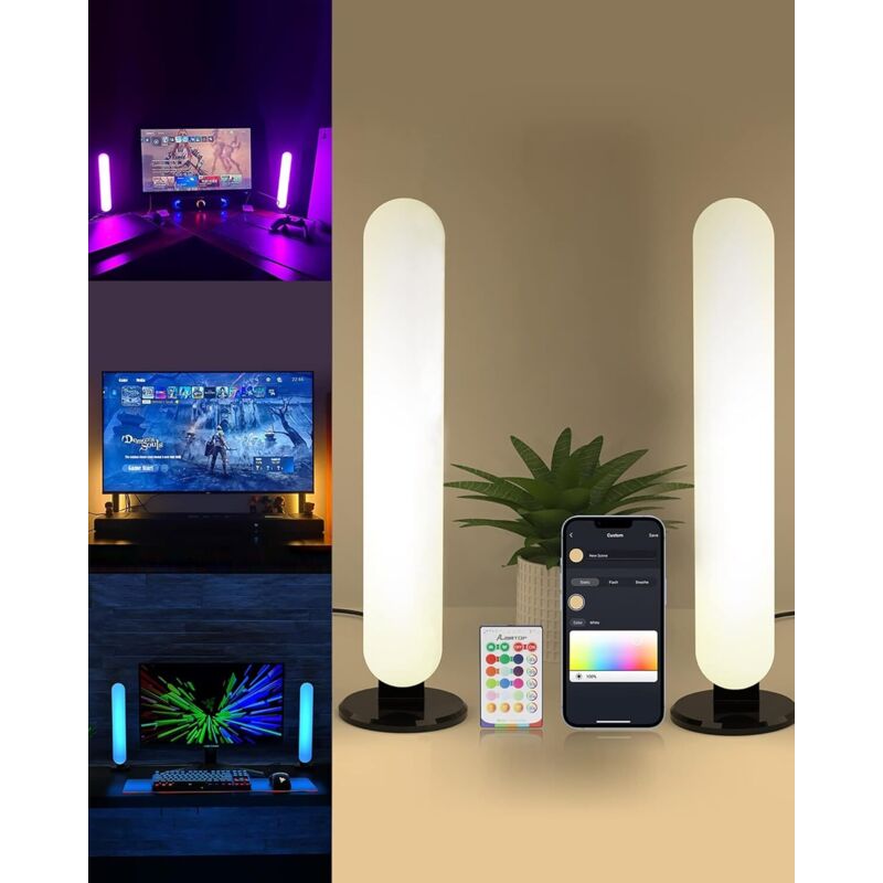 Kabellose Rgb-led-stimmungsleuchte Für Pc, Bar, Wohnzimmer, Schlafzimmer – Dynamisches, Per Smartphone-app Einstellbares Licht – Ulisem