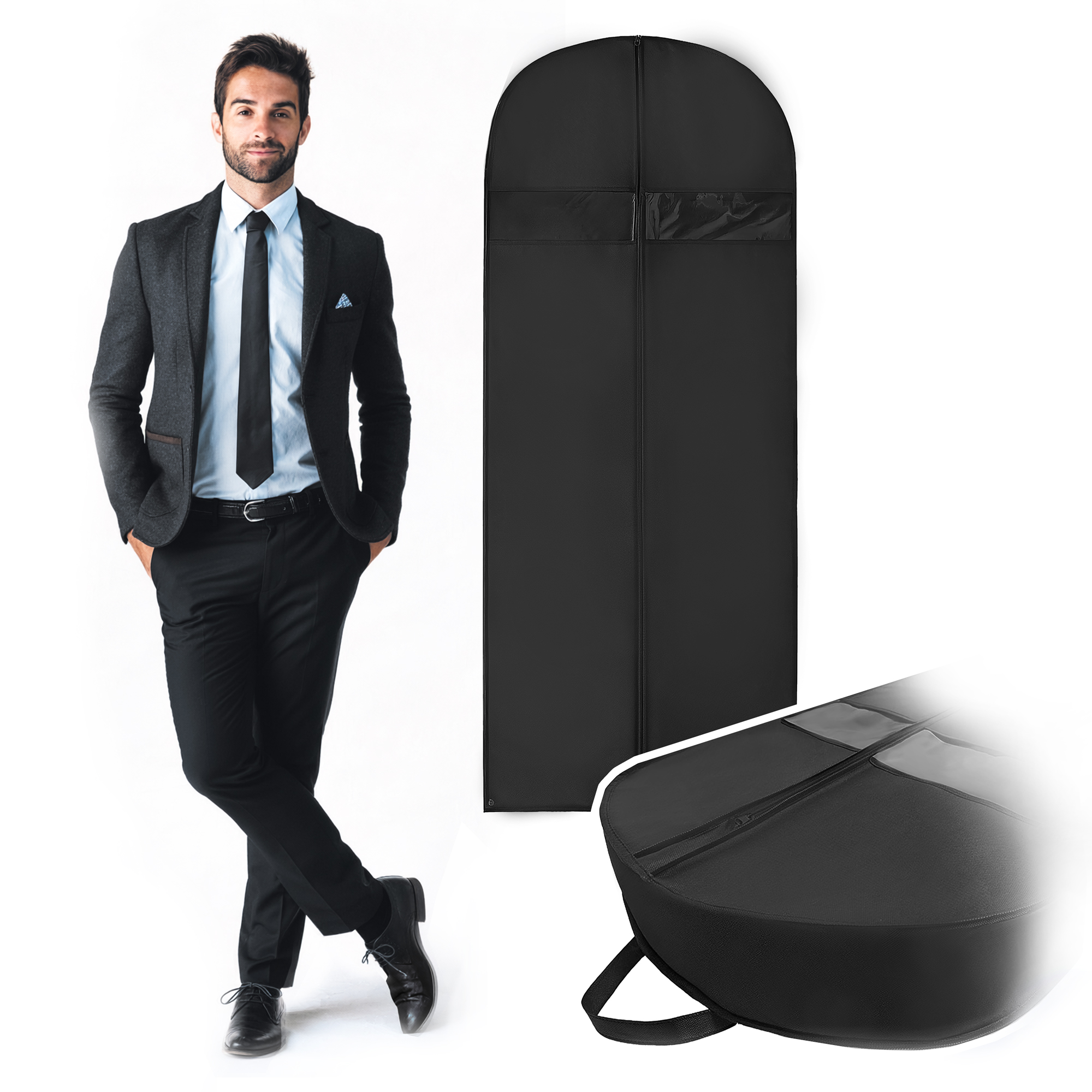 Baggi Kleidersack, Lang, 150 X 60 X 15 Cm, 1 Stück, Schwarz