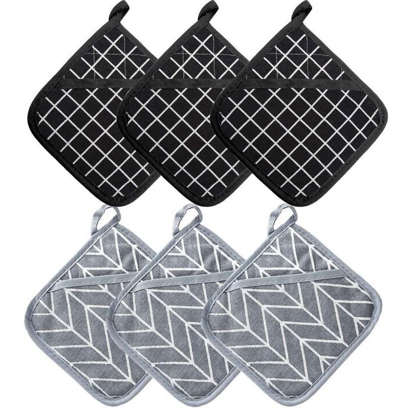 Hitzebeständige Ofenhandschuhe Und -handschuhe, 200 °c Hitzebeständig, 6er-set, Dicke Recycelte Baumwolle, Hitzeschutz, 17 X 17 Cm – Ulisem