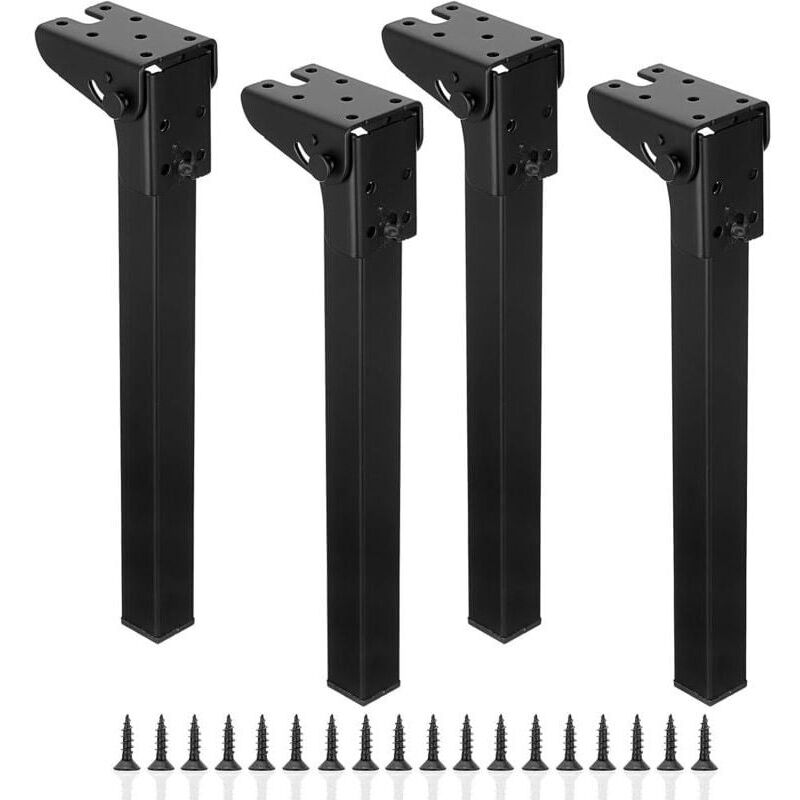 Klappbare Tischbeine (30 Cm) – 4er-set, Robustes Schwarzes Metall, Verstellbar Und Extrem Stabil Für Schreibtisch Oder Laptop – Ulisem