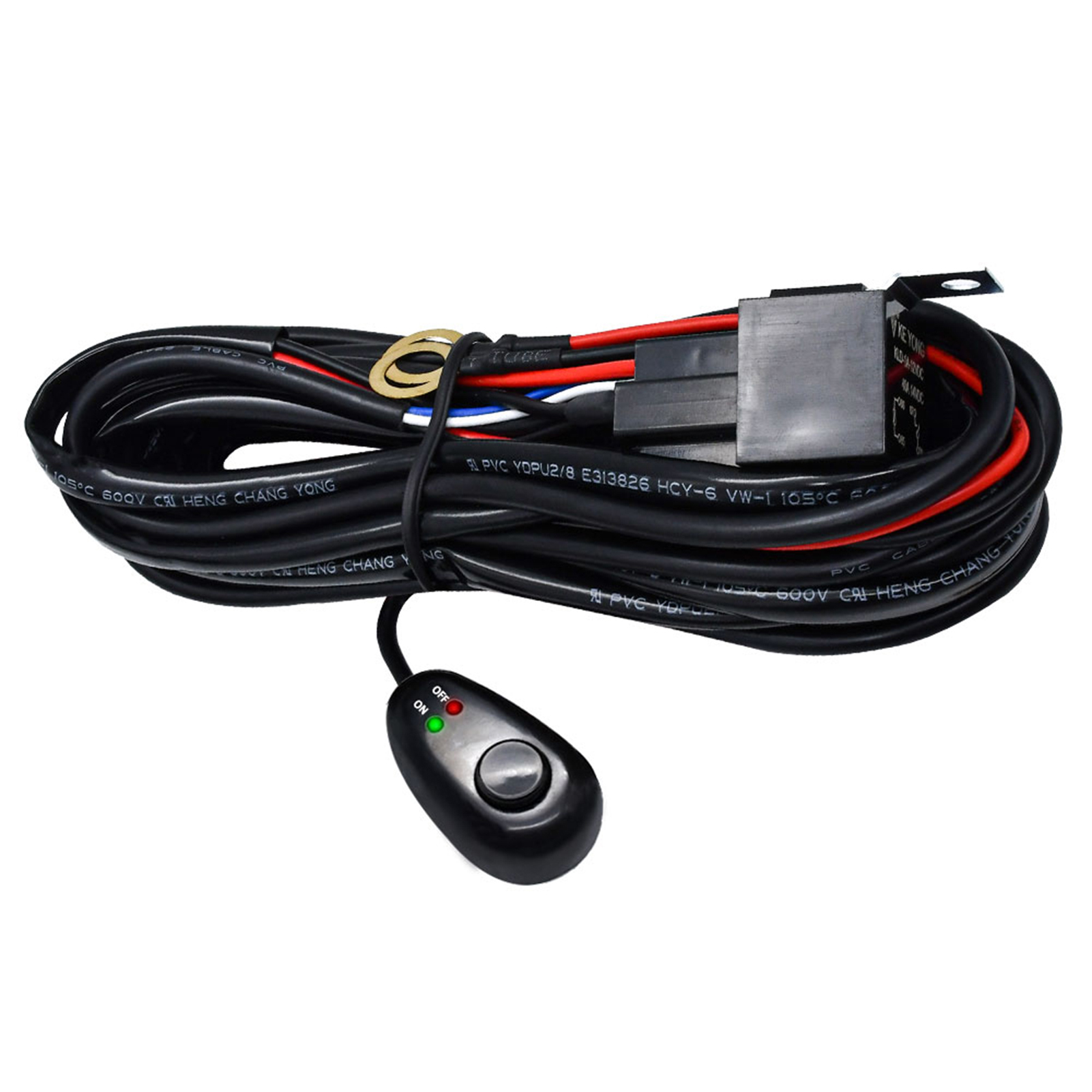 Verkabelungssatz Für Led-lichtleiste, 300w, 2 Drähte, 16 Awg Universalkabel Mit 12v 40a Relais Und Ein/aus-schalter Für Geländefahrzeuge (kompatibel Mit 4 Leuchten).