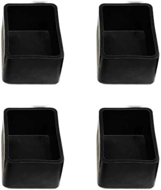 8er-pack Quadratische Stuhlbeinkappen, Quadratische Kunststoffstopper, Rutschfeste Bodenschoner, Verstärkter Bodenschutz, Schwarz, 30 X 30 Mm