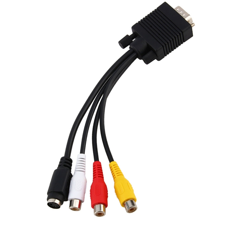 Vga Svga Zu S-video 3 Rca Av Tv-adapter, Konverterkabel Für Pc/laptop