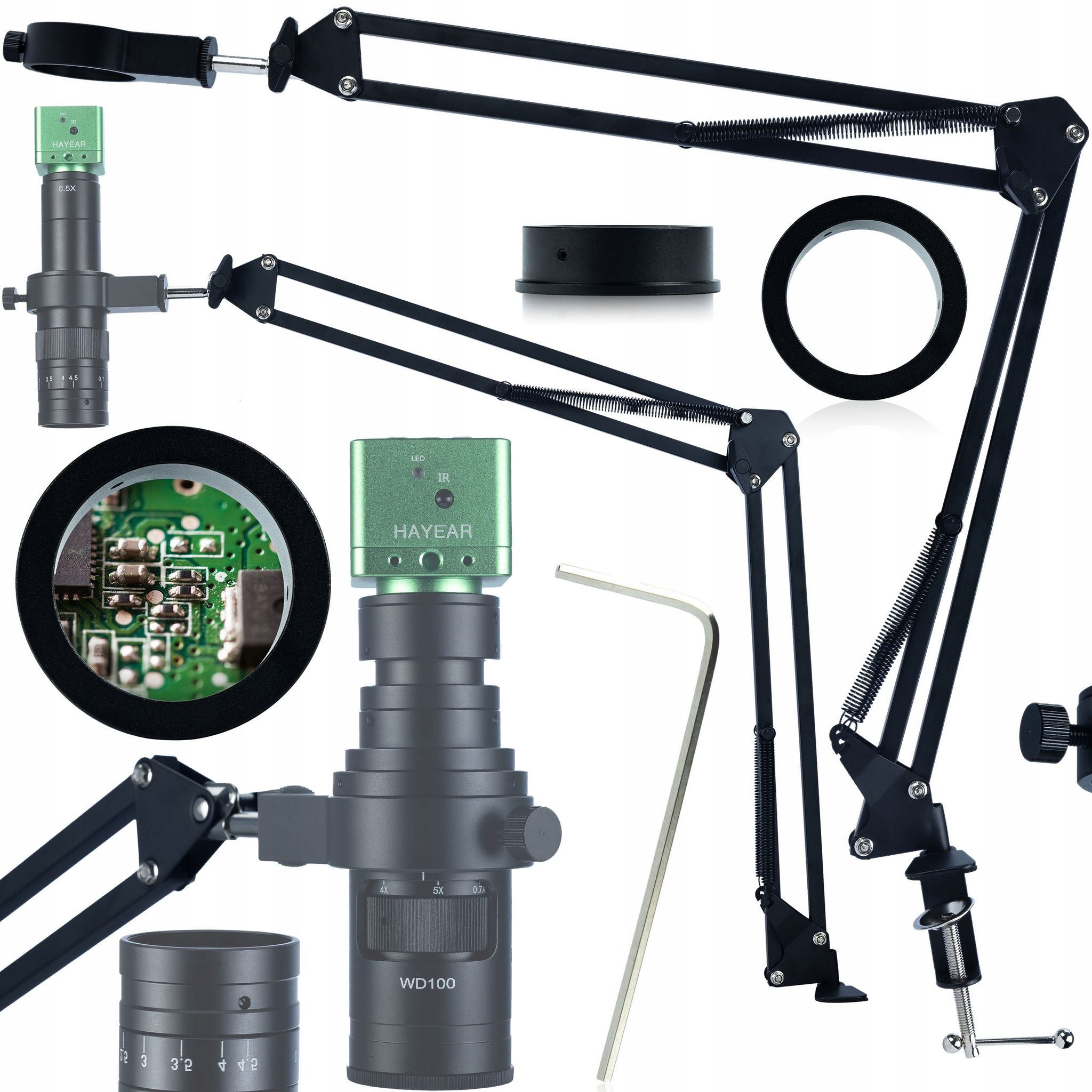Mikroskop-auslegerarm M42 50 Mm Für Odm-100x 100x Planets Pro Verstellbares Aluminium Leiterplattenservice Löten Elektronikprüfung