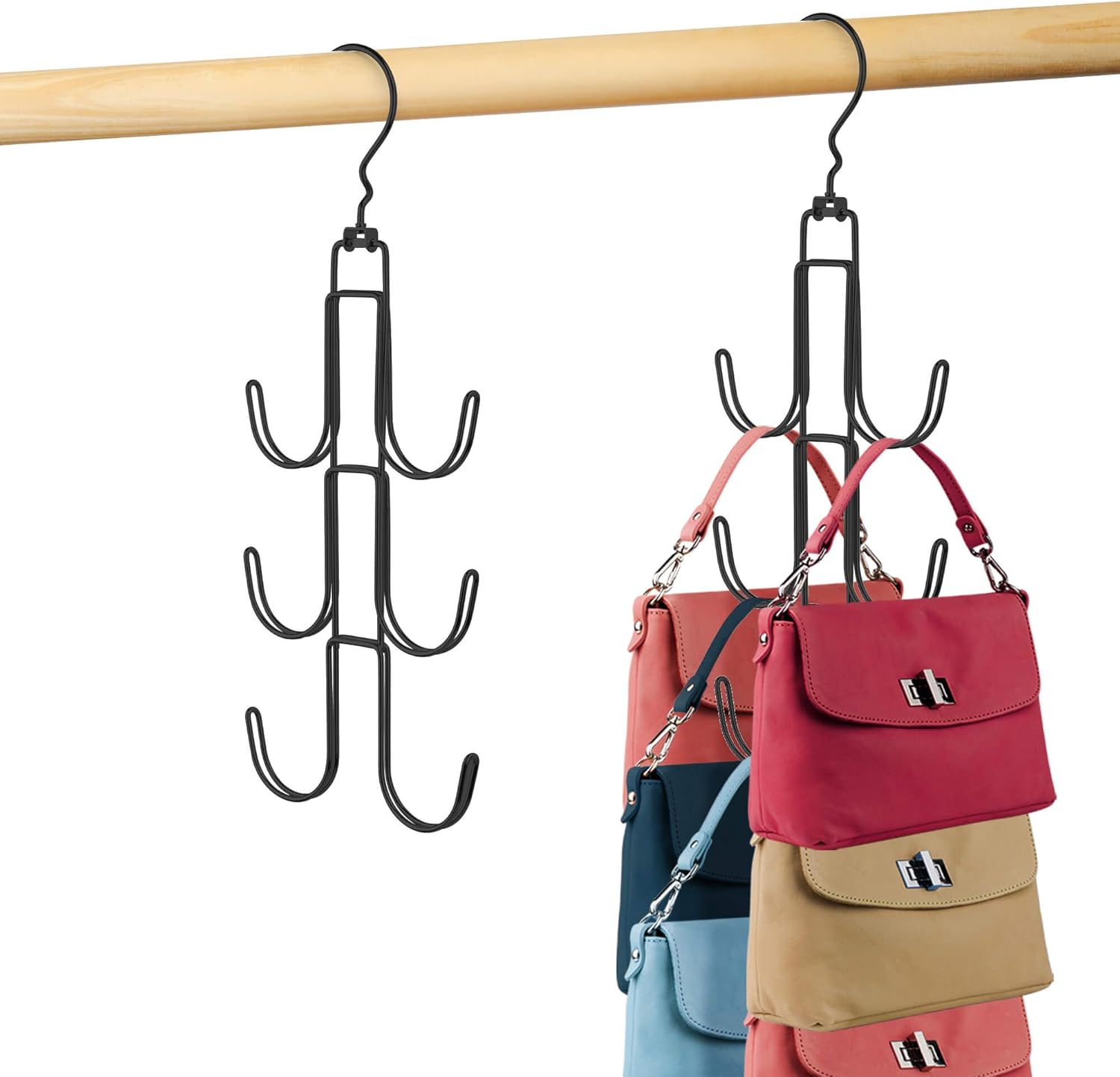 Geldbörsenaufhänger 2er-set – Geldbörsen-organizer Aus Metall – Rucksackhalter – Organizer Und Aufbewahrung – Schwarz