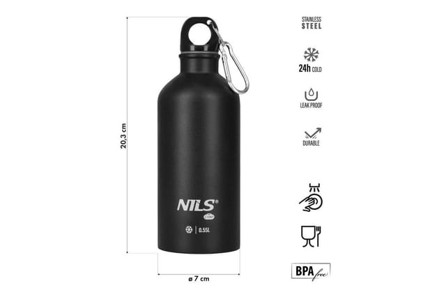 Nc3801 Reiseflasche 550 Ml Black Nils Camp