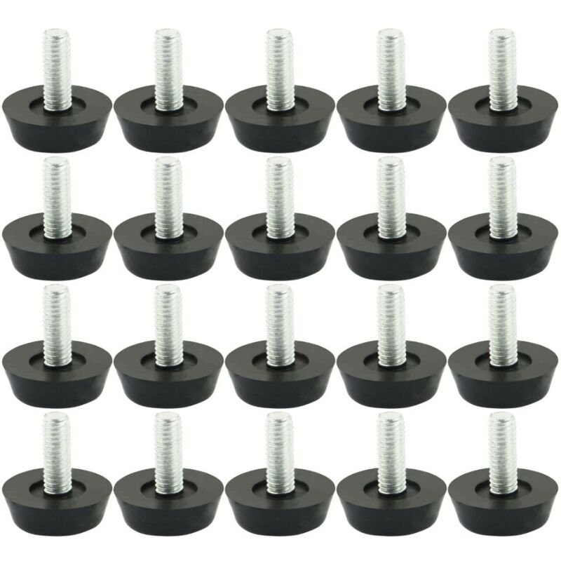Verstellbare Möbelfüße – 20-teiliges Set, M6×1,0 Gewinde, Rutschfeste Unterseite Und Bodenschutz – Ulisem