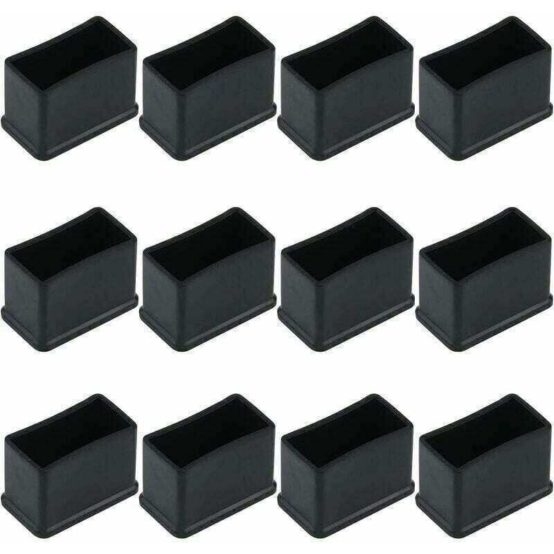 Rechteckige, Gummierte Filz-schutzkappen Für Möbelfüße – Schwarz, 15 X 30 Mm, 12er-pack – Ulisem