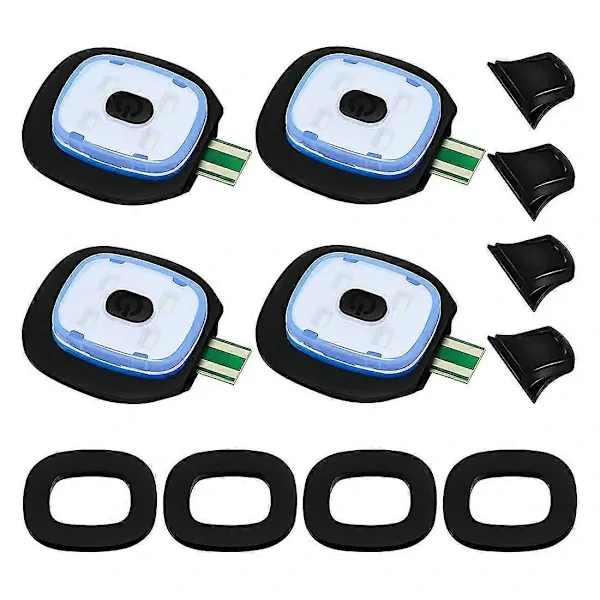 Wiederaufladbare Led-strickmützenlampe Über Usb, 4er-pack, Mit Hellem, Mittlerem Und Dunklem Lichtmodus, Modell 2025.