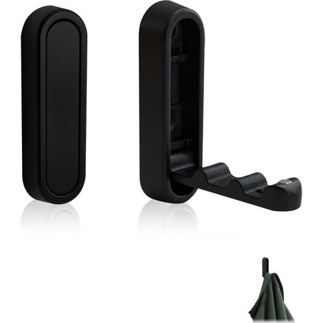 Robuste, Klappbare Wandhaken, 2er-set, Schwarze, Klappbare Kleiderhaken, Geeignet Für Badezimmer, Platzsparend.