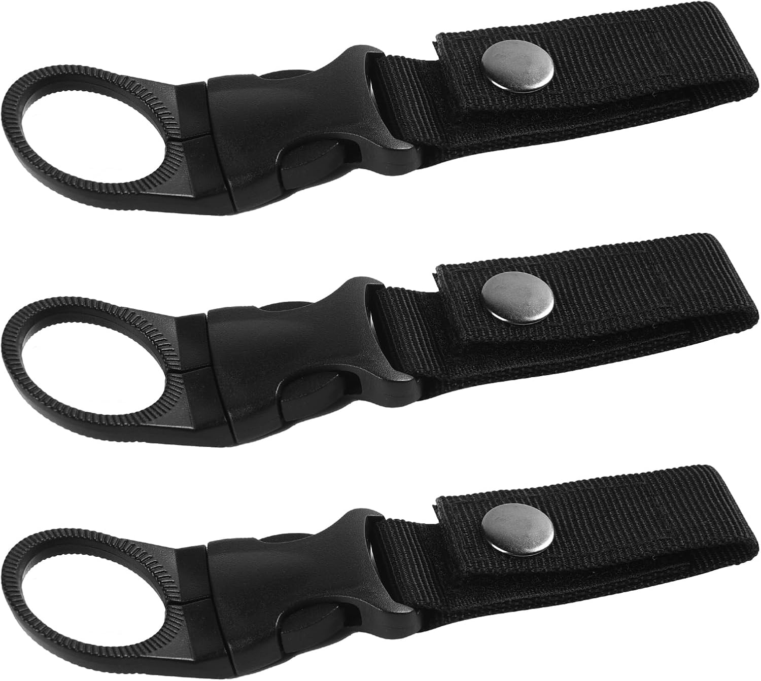 3-teiliger Flaschenclip, Tragbarer Flaschenhalter Mit Aufhängeöse, Outdoor-flaschenhaltergürtel, Nylon-gurtband-karabiner Für Camping, Bergsteigen Und Wandern (schwarz)