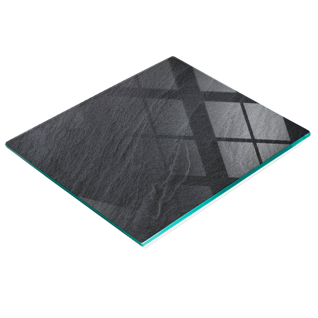 Multifunktionale Dekorative Glasplatte In Schwarzem Granit-optik, 60 X 52 Cm