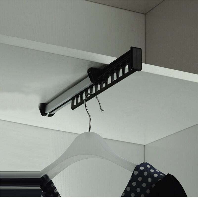 Ausziehbarer Kleiderständer Für Den Kleiderschrank, 12 Kleiderbügel, 315 Mm Länge, Robuster Stahl - Ulisem