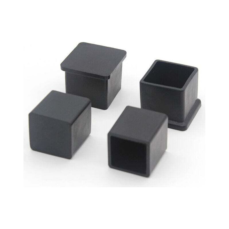 Set Mit 10 Quadratischen, Rutschfesten Stuhlbeinkappen Aus Gummi Zum Schutz Von Möbel- Und Tischböden, 20 X 20 Mm, Schwarz