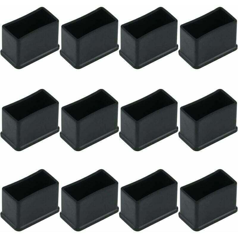 Rechteckige, Gummierte Filz-schutzkappen Für Möbelfüße – 12er-pack, 15 X 30 Mm, Schwarz – Ulisem