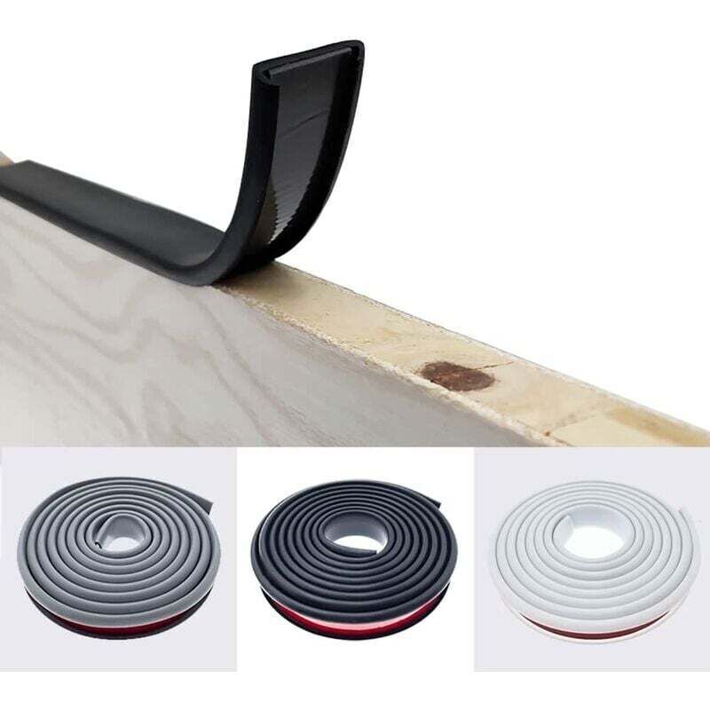 Ulisem Schwarzer, Flexibler Tpe-klebestreifen, U-förmig, 16 Mm, 2 Meter, Für Holzarbeitsplatten Und Möbel