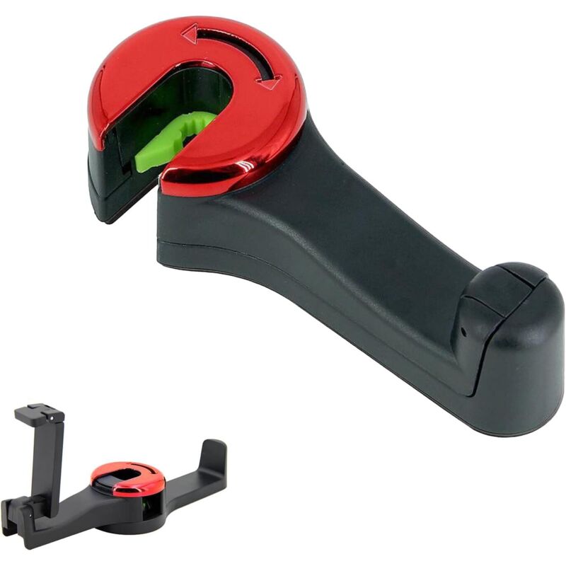 2-in-1-autohaken Mit 360° Drehbarer Handyhalterung, Kopfstützenhalterung Für Taschen Und Kleidung, 2er-pack - Ulisem