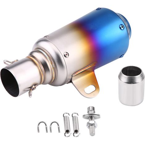 Universal-motorradauspuff, Edelstahl-schalldämpfer, Blaue Hälfte - Crezuo