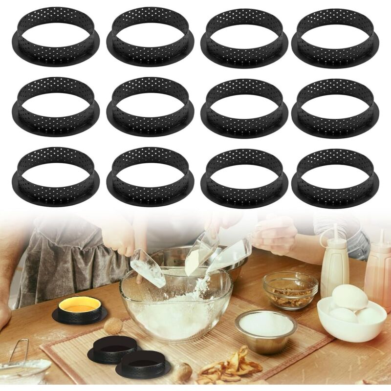 Wiederverwendbare 8-cm-tarteletteformen – Set Mit 12 Perforierten, Hochfesten Kunststoffringen Für Gebäck Und Desserts – Ulisem